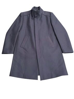 Zara Navy Cotton/Wool Blend Jacket Coat (XL)